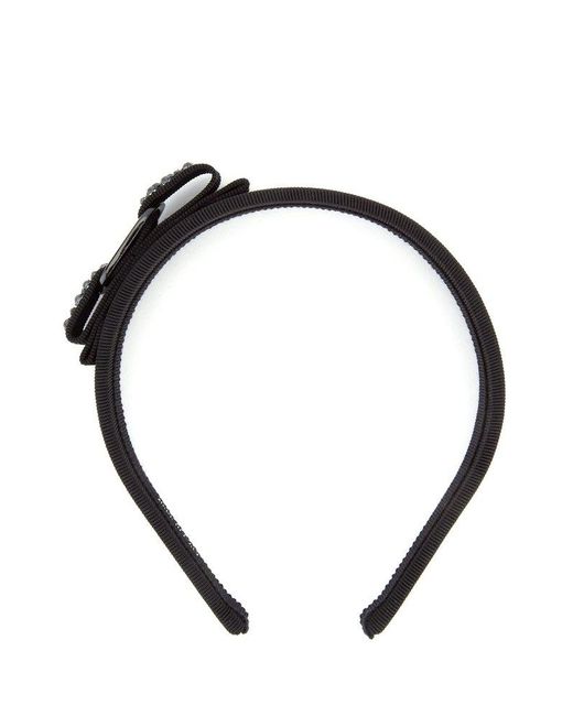 Ferragamo Black Bow-embellished Headband