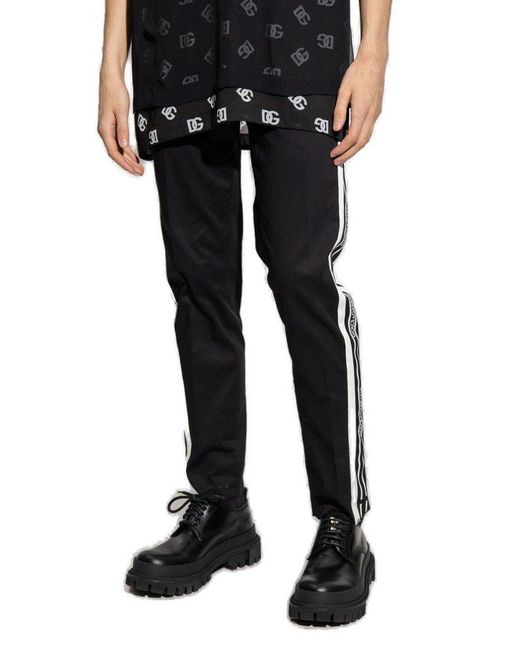 Dolce & Gabbana Black Trousers With Logo for men