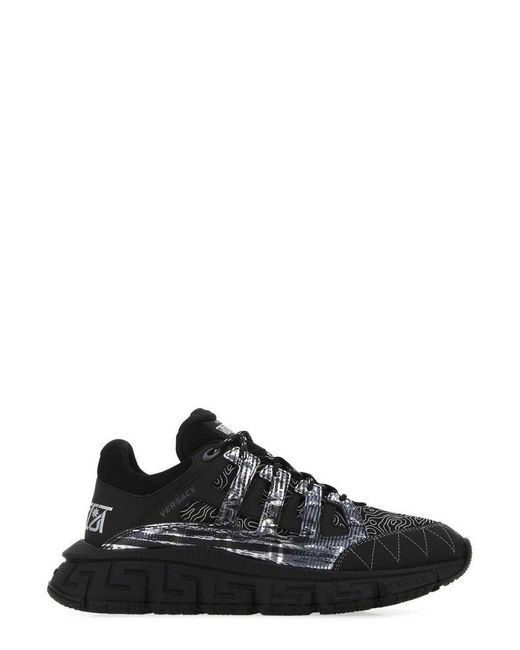 Versace Black Trigreca Lace-up Sneakers for men