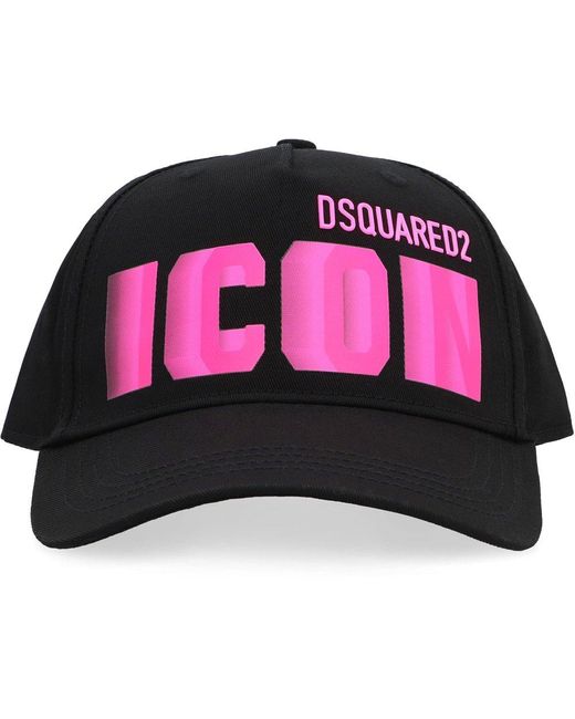 DSquared² Pink Logo Printed Curved Peak Baseball Cap for men