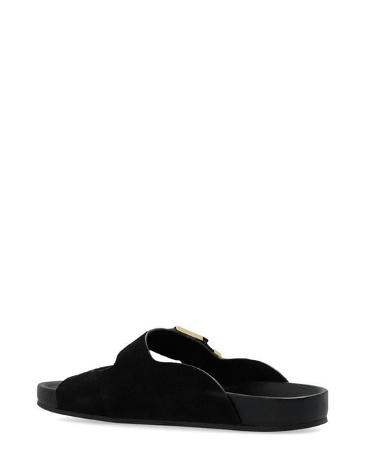 Lanvin Black Side-buckle Slip-on Sandals