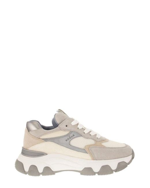 Hogan White Chunky Lace-up Sneakers