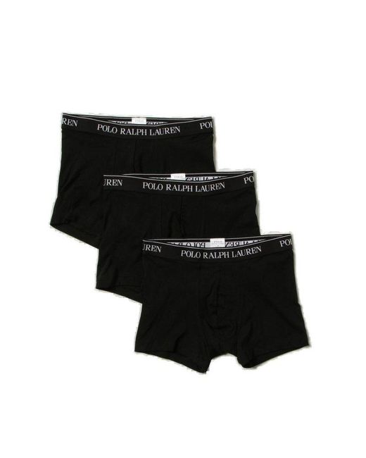 Polo Ralph Lauren Black Logo Band Three-pack Trunks for men