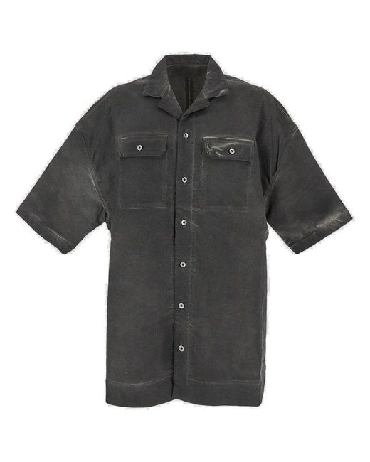 Rick Owens Black Short-sleeved Oversized Shirt for men