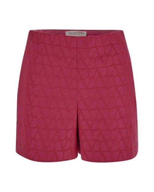 Valentino Red Toile Iconographe Straight Hem Shorts