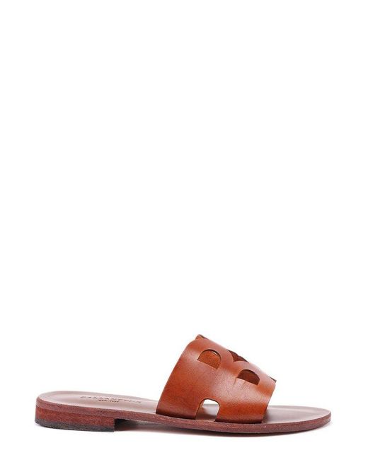 Ballantyne Brown Round-toe Slip-on Sandals