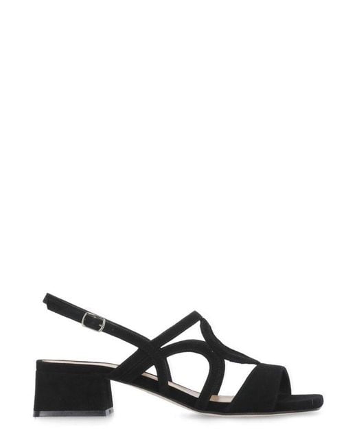 Julie Dee Black Strappy Block Heel Sandal
