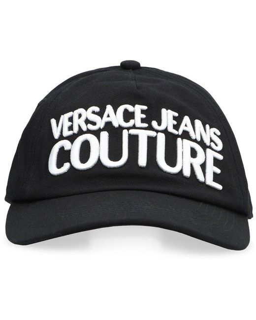 Versace Jeans Black Logo-embroidered Baseball Cap for men