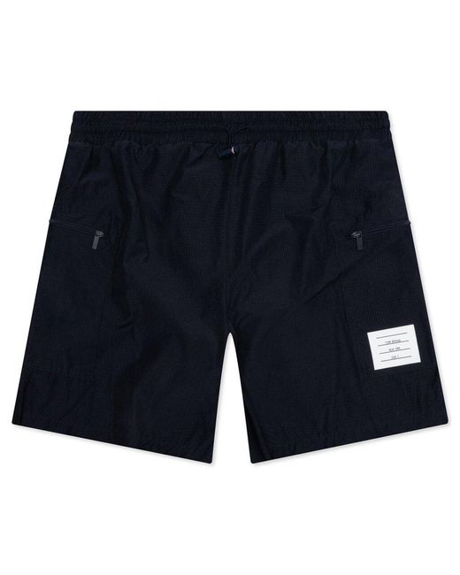 Thom Browne Blue 4-Bar Stripe Drawstring Shorts for men
