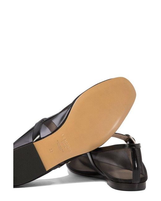 Le Monde Beryl Black Mesh Mary Jane Flats