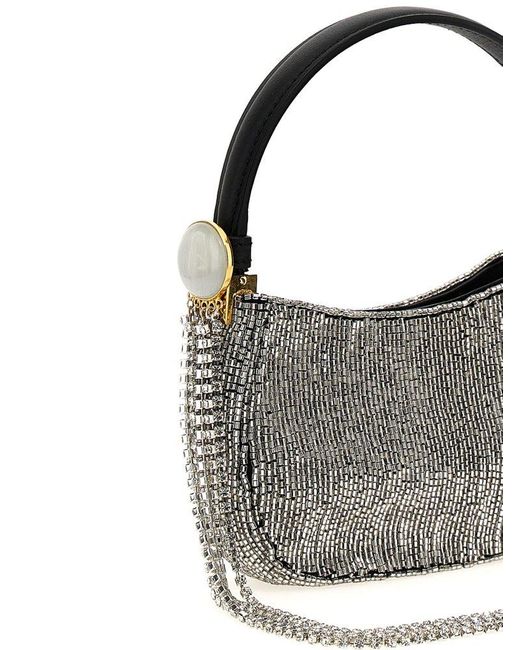 Magda Butrym Gray Vesna Embellished Zip-Up Clutch Bag