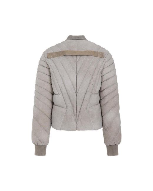 Moncler Gray Radiance Flight Quilted Zipped Bomber Jacket