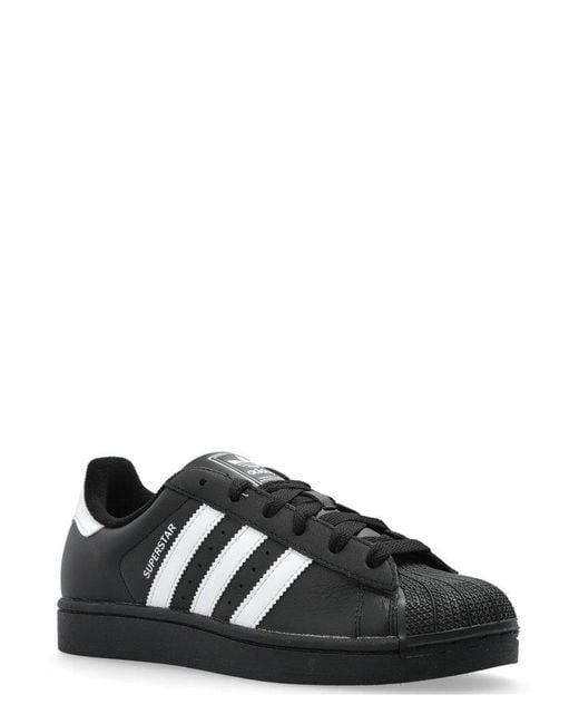 Adidas Originals Black Superstar Ii Leather Low-Top Sneakers