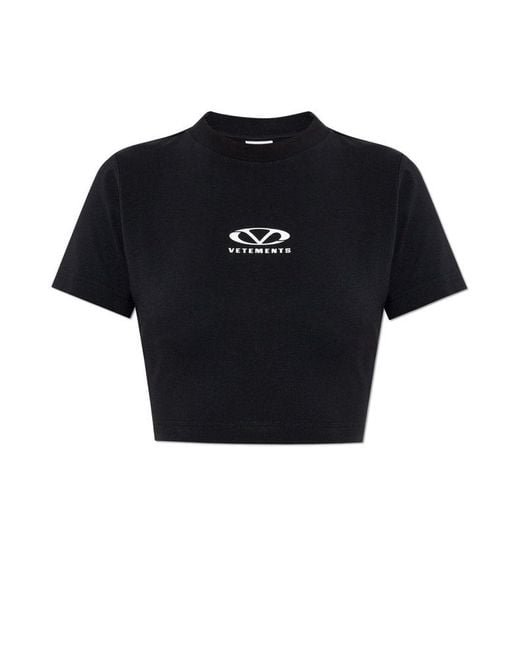 Vetements Black Logo Top