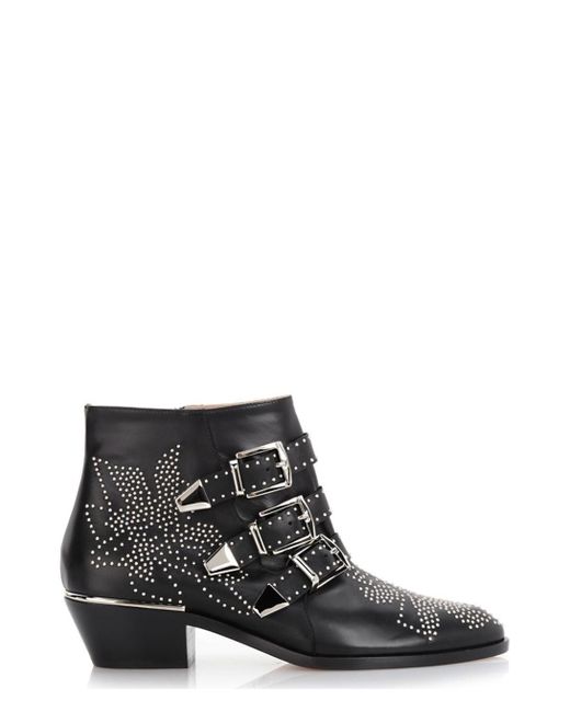 black silver studded boots