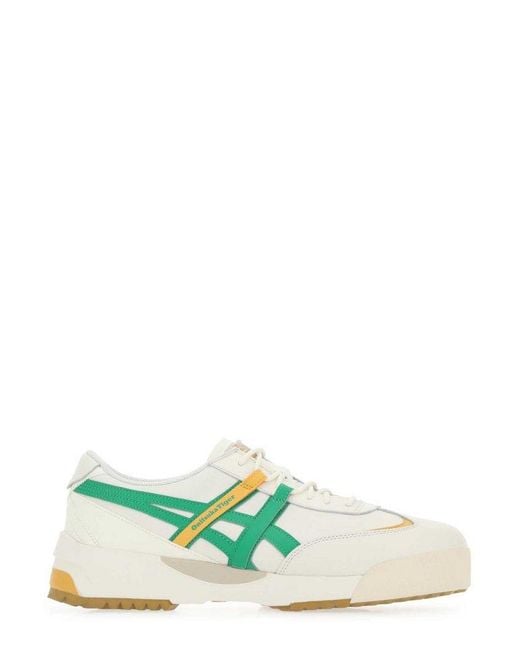 Onitsuka Tiger Green Round Toe Lace-up Sneakers