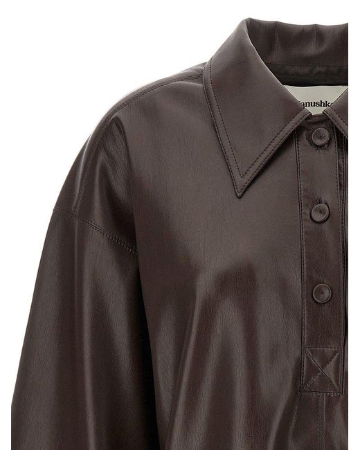 Nanushka Brown Clarice Shirt, Blouse