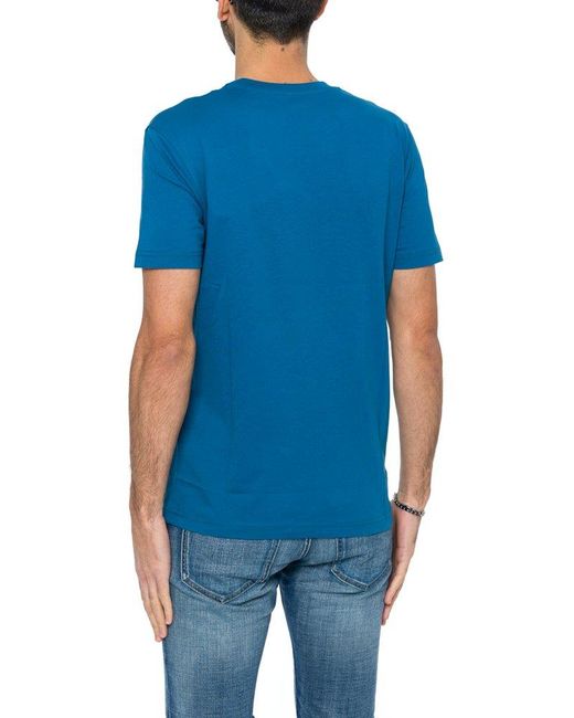 DIESEL Blue T-diegor-k74 Logo Printed Crewneck T-shirt for men