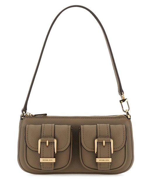 MICHAEL Michael Kors Metallic Zoe Buckle Detailed Shoulder Bag