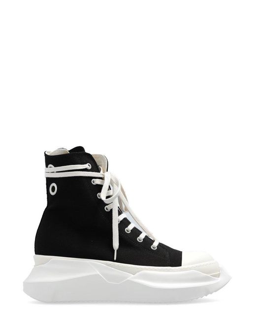 Rick Owens Black Lido Abstract High Top Sneakers for men