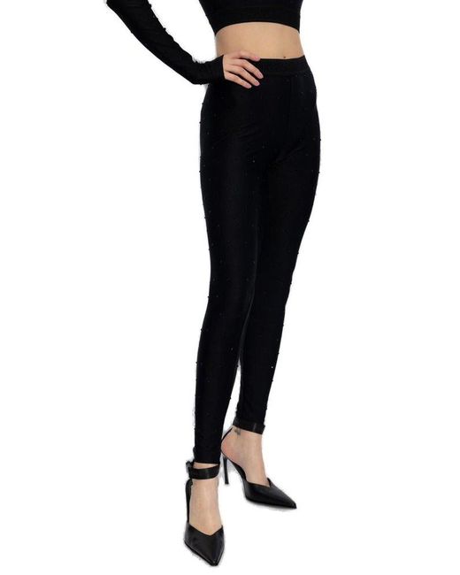 Versace Jeans Couture Rhinestone-embellished Leggings, in Black