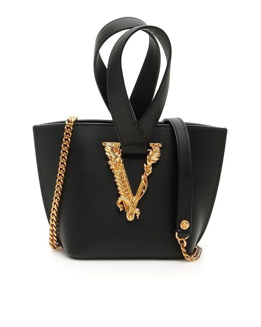 Versace Black Virtus Bucket Bag