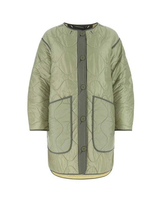 MARFA STANCE Green Buttoned Long-sleeved Reversible Jacket