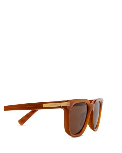 Zegna Brown Square Frame Sunglasses for men