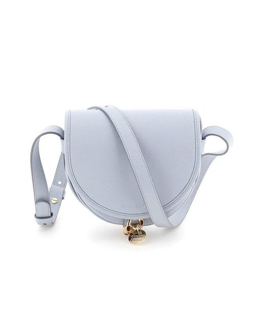 See By Chloé Mara Small Saddle Crossbody Bag in Blue Lyst