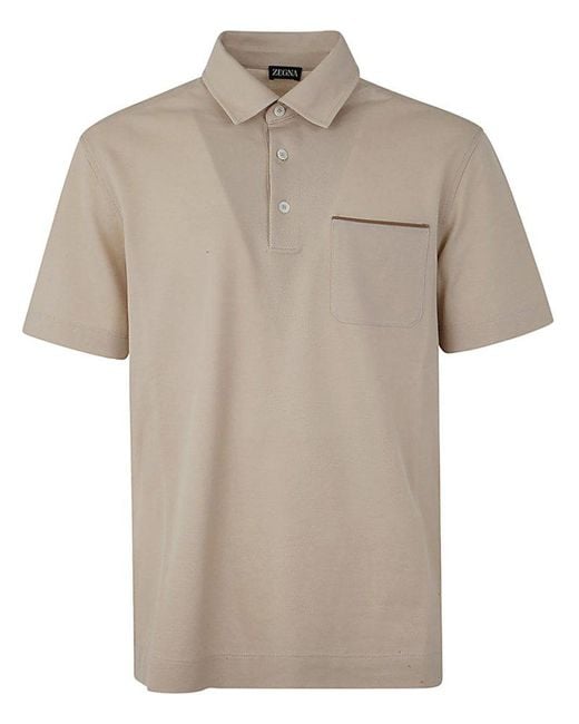 Zegna Natural Pure Cotton Polo Clothing for men
