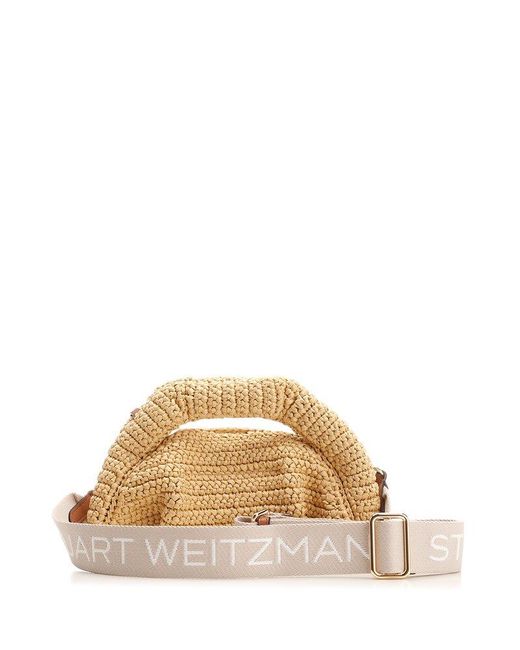 Stuart Weitzman Natural The Moda Logo Patch Top Handle Bag