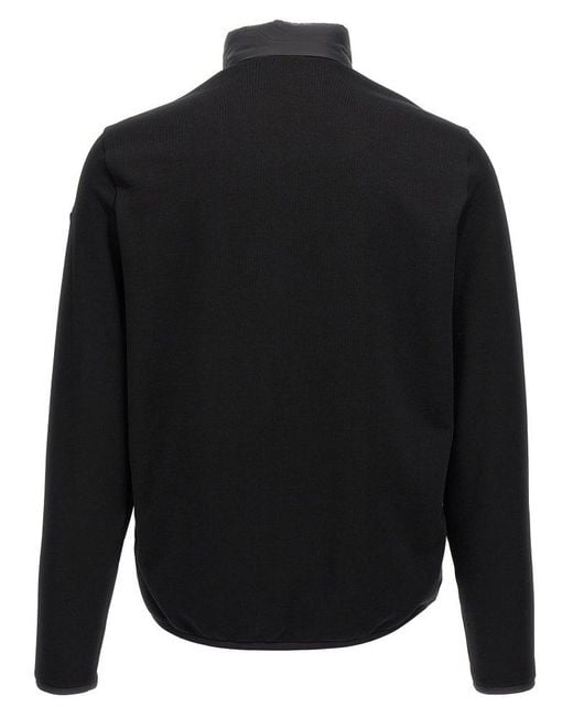 Moncler Blue Logo Patch Zip-Up Padded Cardigan for men