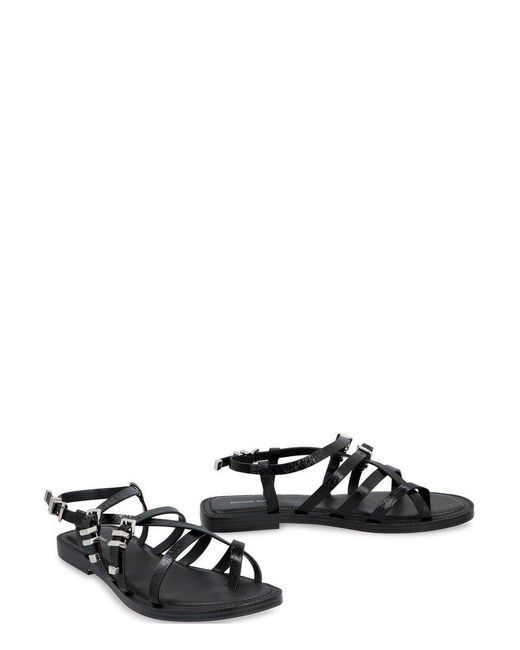 MICHAEL Michael Kors Black Darrington Crackled Sandals