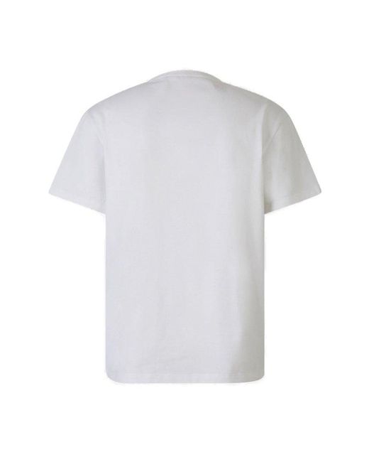 Alexander McQueen White Logo-printed Crewneck T-shirt for men