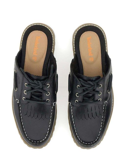 Timberland Black Noreen Lace-Up Slippers