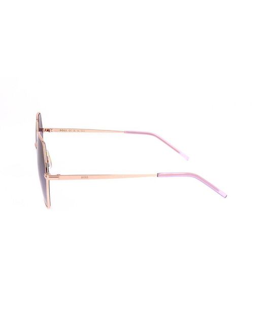 Boss Purple Hexagonal Frame Sunglasses