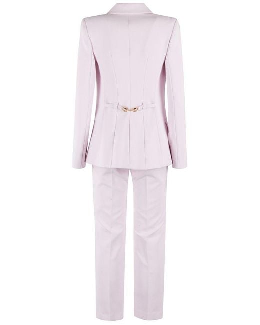 Elisabetta Franchi Pink Single-Breasted Suit