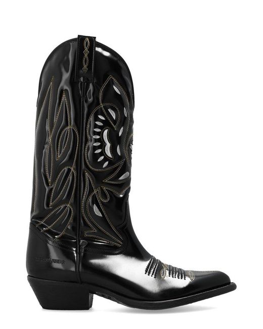 DSquared² Black Vintage Cowboy Boots for men
