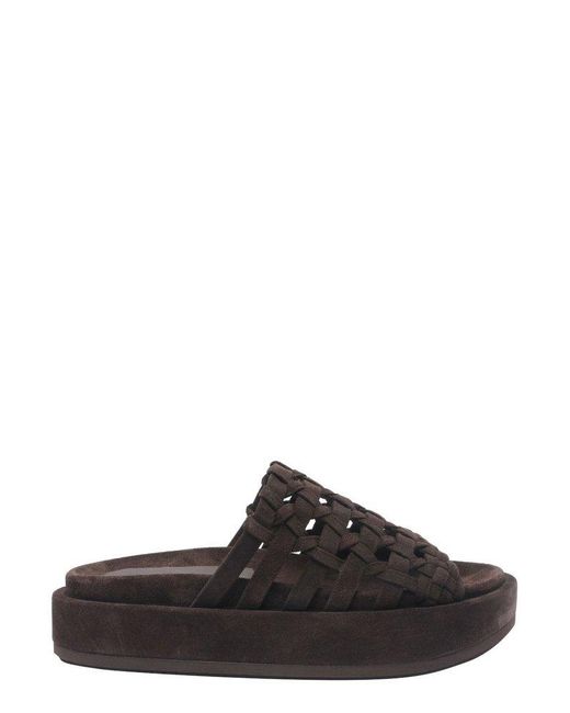 Paloma Barceló Black Woven Slide Sandals