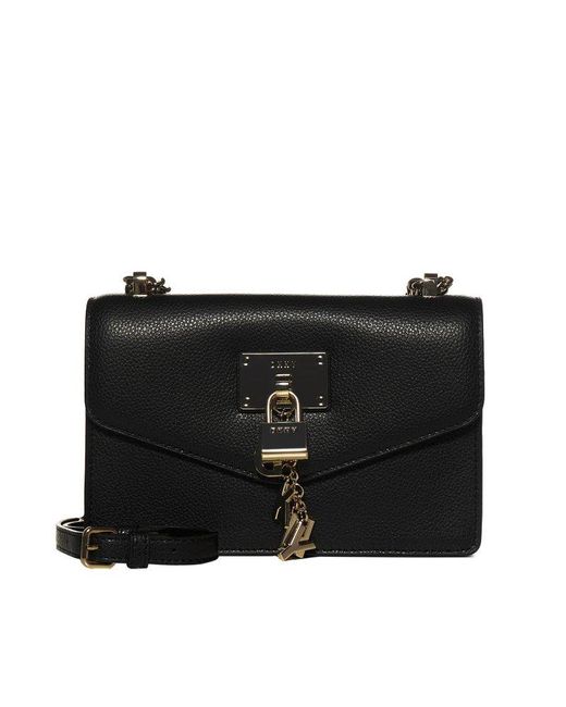DKNY Logo Charm Small Elissa Bag in Black Lyst
