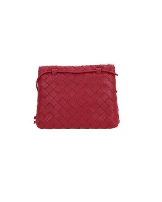 Bottega Veneta Mini Intrecciato Crossbody Bag in Red | Lyst UK