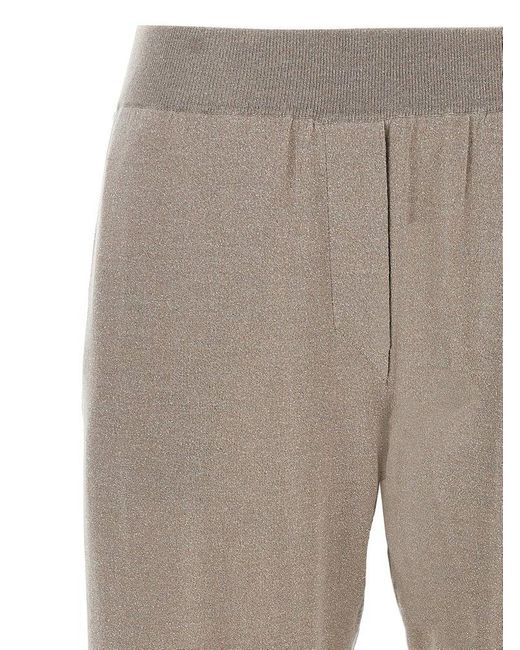 Brunello Cucinelli Gray Turn-Up Hem Straight Leg Trousers