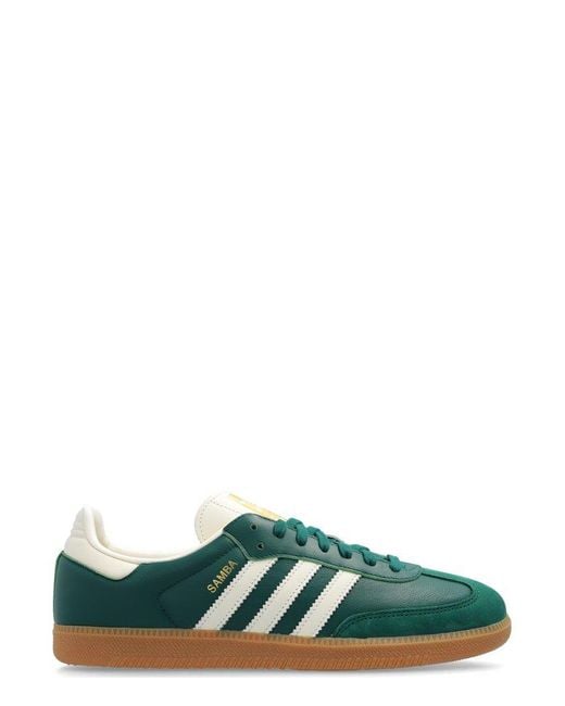Adidas Originals Green Samba Og Side Stripe Detailed Sneakers