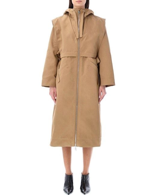 Ganni Natural Heavy Twill Oversized Coat