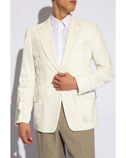 Emporio Armani White Velvet Blazer, for men