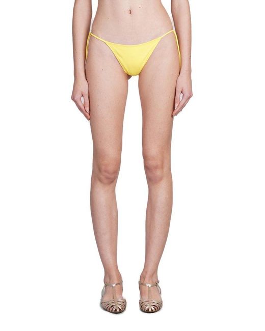 Mc2 Saint Barth Yellow Marielle Side-tied Bikini Bottoms