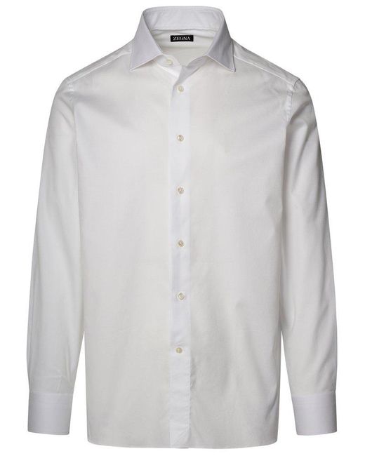 Zegna Gray Cotton Shirt for men