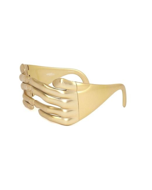 Linda Farrow Metallic X Jeremy Scott Hands Frame Sunglasses