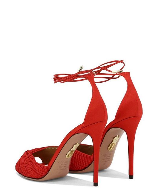 Aquazzura Red Bellini Beauty Tie-fastened Sandals