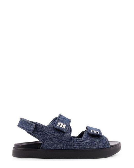 Givenchy Blue Logo Detailed Strap Sandals